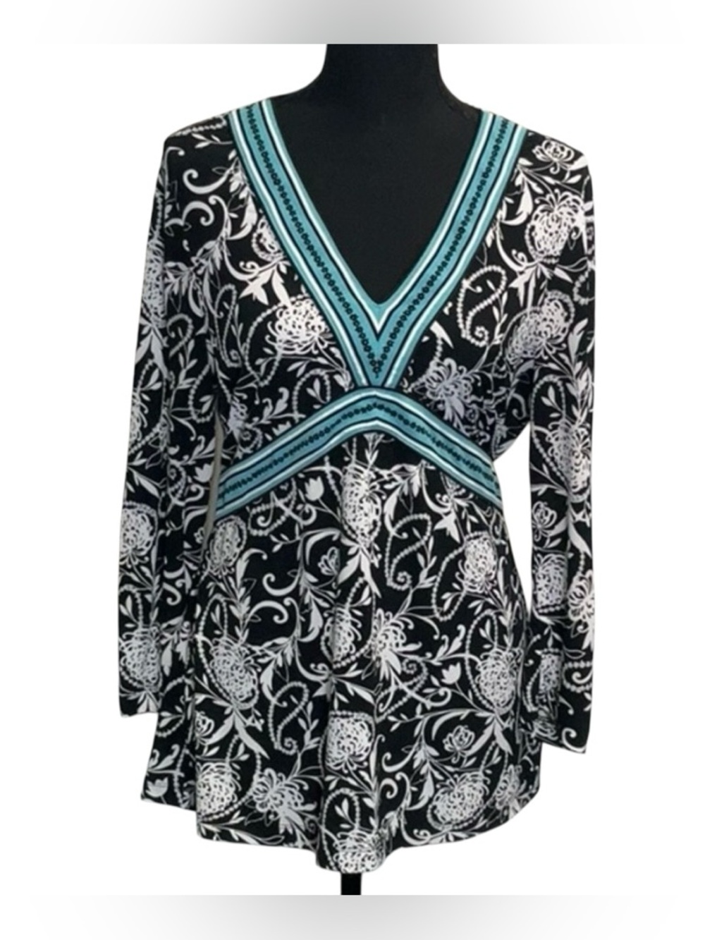 LOFT Print Top w/Tie Back EUC